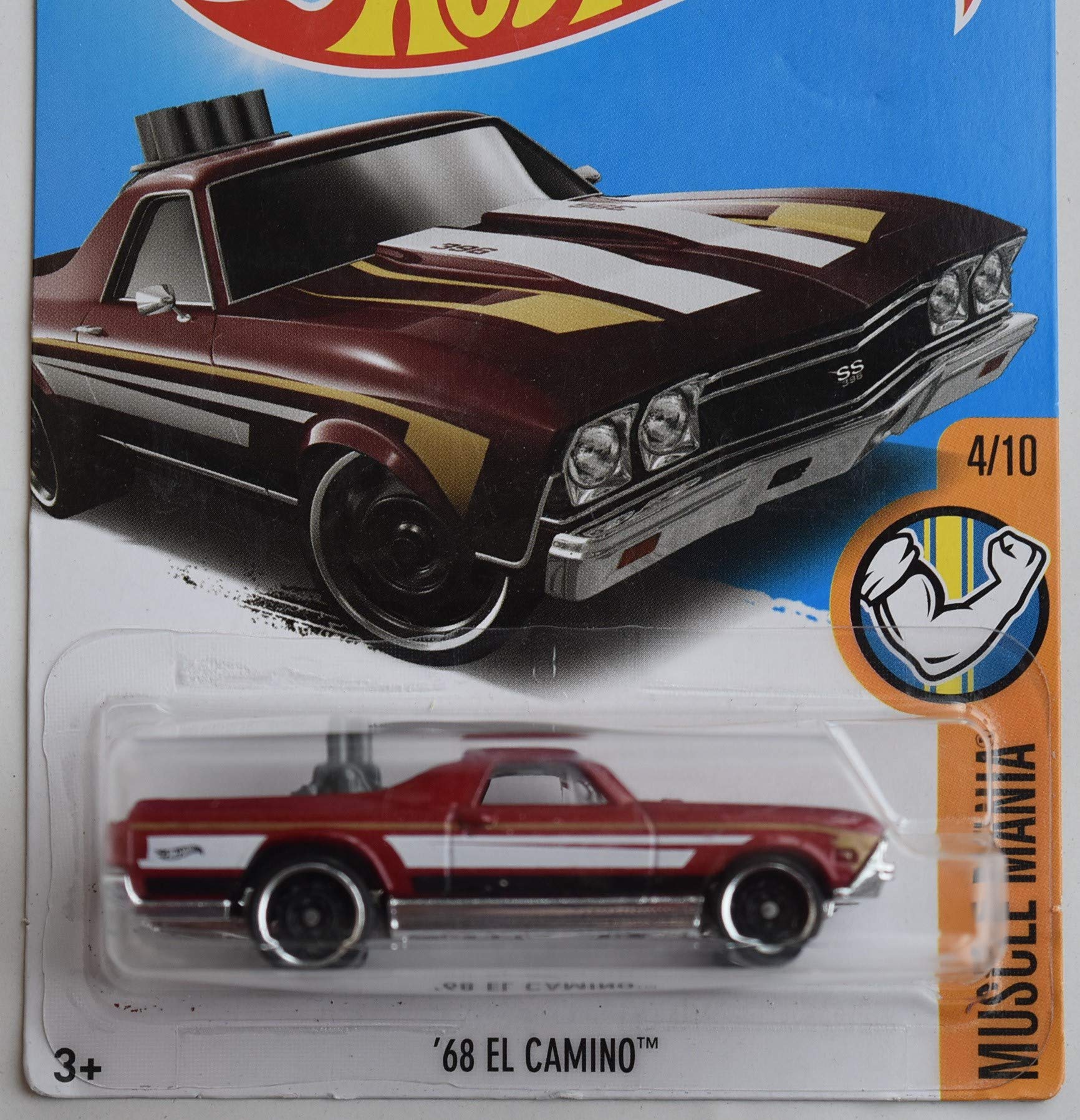 Amazon.com: Hot Wheels 1:64 Scale Muscle Mania 4/10, RED '68 EL